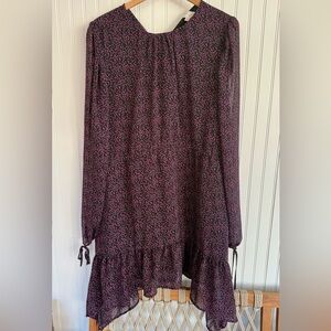 Pinch Purple Floral Long Sleeve Dress Size Large